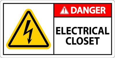 Danger Sign, Electrical Closet Sign vector