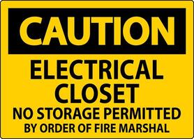 Notice Sign Electrical Closet - No Storage Permitted By Order Of Fire Marshal vector