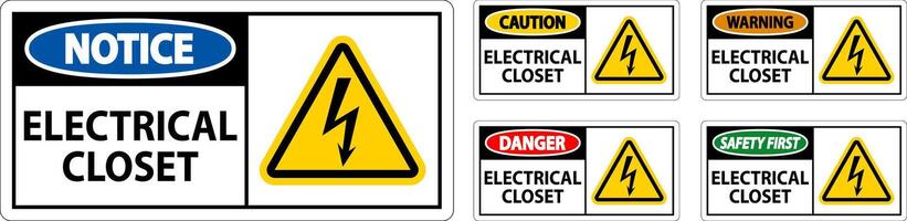 Danger Sign, Electrical Closet Sign vector