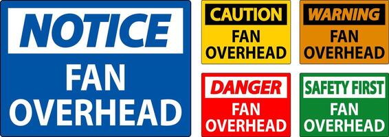 Caution Sign Fan Overhead vector