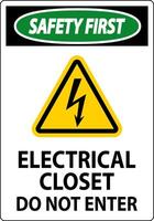 Safety Fiirst Sign Electrical Closet - Do Not Enter vector