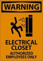 advertencia firmar eléctrico armario - autorizado empleados solamente vector