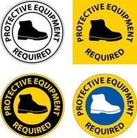 Floor Sign, Protective Equipment Required vector