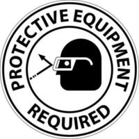 Floor Sign, Protective Equipment Required vector