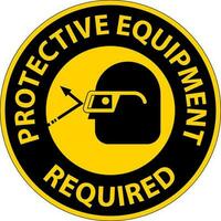 Floor Sign, Protective Equipment Required vector