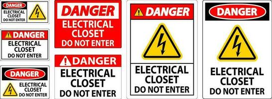 Danger Sign Electrical Closet - Do Not Enter vector