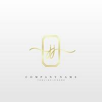 JJ Initial handwriting minimalist geometric logo template vector