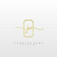 JW Initial handwriting minimalist geometric logo template vector