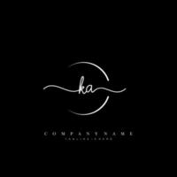 KA Initial handwriting minimalist geometric logo template vector