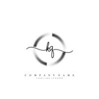 KQ Initial handwriting minimalist geometric logo template vector