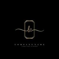 LC Initial handwriting minimalist geometric logo template vector