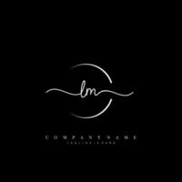 LM Initial handwriting minimalist geometric logo template vector