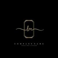 LM Initial handwriting minimalist geometric logo template vector