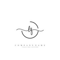 LQ Initial handwriting minimalist geometric logo template vector