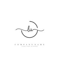 LU Initial handwriting minimalist geometric logo template vector
