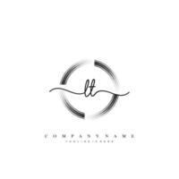 LT Initial handwriting minimalist geometric logo template vector