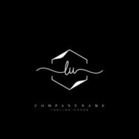 LU Initial handwriting minimalist geometric logo template vector