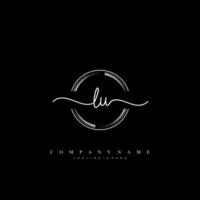 LU Initial handwriting minimalist geometric logo template vector