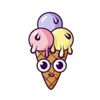 Vector illustration with ice cream cone mascot