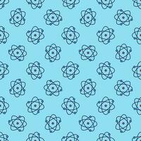 Atom vector Molecule concept modern blue seamless pattern