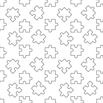 Puzzle vector concept simple outline seamless pattern
