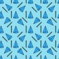 Cone with Pencil vector concept colored modern seamless pattern