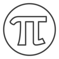 Pi symbol in circle vector concept outline round icon