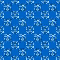 Cloud with Math Graph vector line blue seamless pattern
