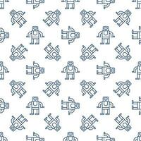 Robot vector concept simple outline seamless pattern