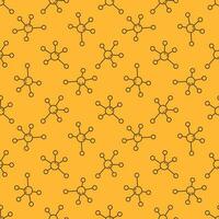 Molecule vector concept outline yellow seamless pattern