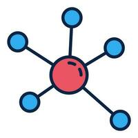 Molecule vector concept colored minimal icon or symbol