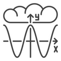 Cloud with Math Graph vector concept linear icon or sign