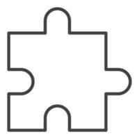 Puzzle vector concept simple icon in thin line style