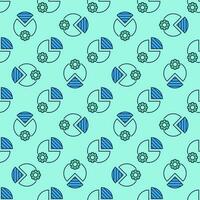 Pie Chart with Cog Wheel vector STEM colored seamless pattern