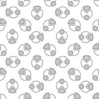 Pie Chart with Gear vector STEM concept line seamless pattern