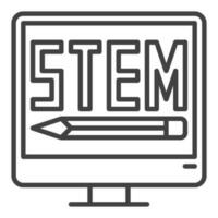 STEM Desktop Computer vector Monitor concept outline icon