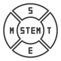 STEM round vector concept minimal thin line icon