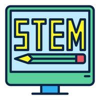 STEM Computer vector PC concept colored icon or symbol