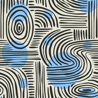 Seamless pattern of black lines and stripes. Abstract design for fabric, paper, packaging and clothing vector