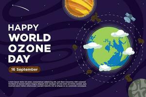Hand Drawn Vector World Ozone Day With Galaxy Themes