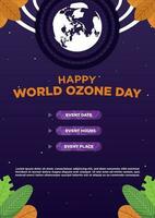 Poster Template New Concept Vector World Ozone Day With Plant Illustration
