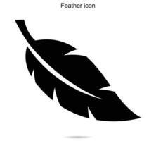 Feather icon, vector illustration.