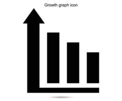 Growth graph icon vector