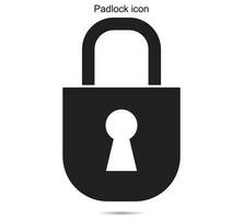 Padlock icon, vector illustration.