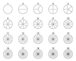 Set of segmented circles. vector