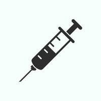 Syringe Icon Vector black and white. Doctors often use syringes to prevent and treat malignant diseases.