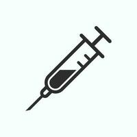 Syringe Icon Vector black and white. Doctors often use syringes to prevent and treat malignant diseases.