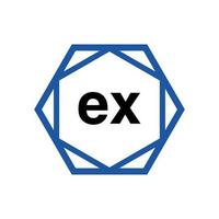 EX Company  name in diamond shape. EX monogram. vector