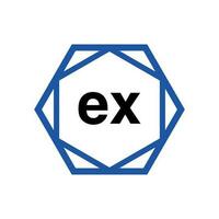 EX Company  name in diamond shape. EX monogram. vector