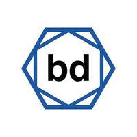 bd empresa nombre en diamante forma. bd monograma. vector